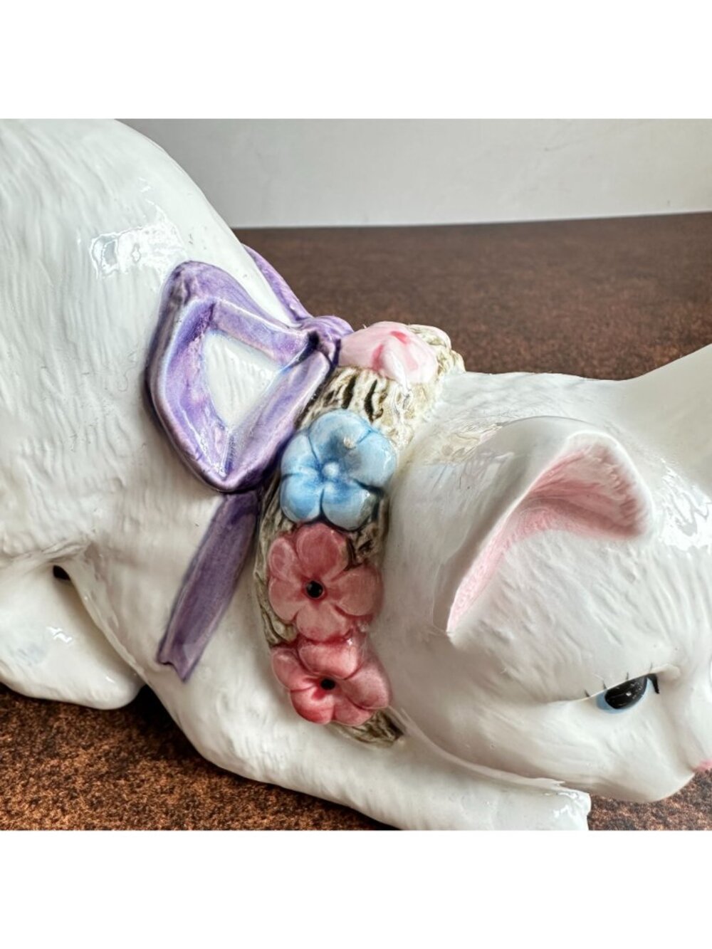Lefton White Cat Music Box Ceramic Plays Memory from Cats Vintage 1992 - Picture 5 of 12